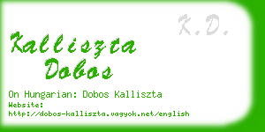 kalliszta dobos business card